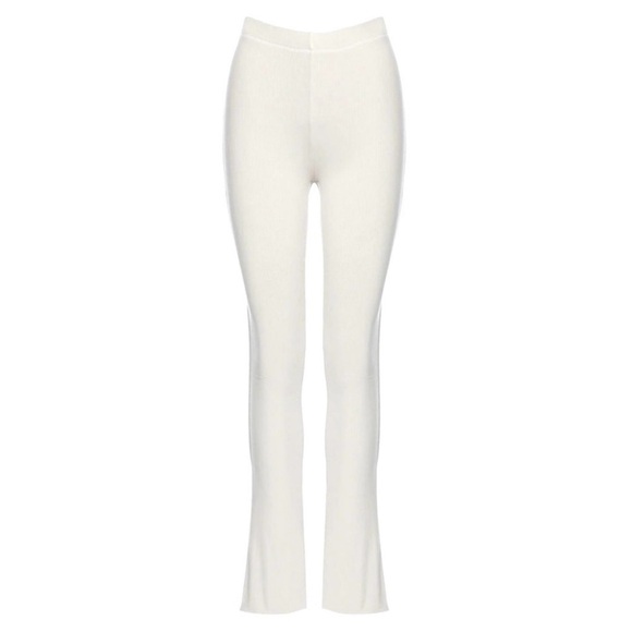 Naked Wardrobe - Ribbed Bodycon Split Hem Legging Pants, White, L/XL, NWT - Picture 3 of 8